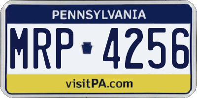 PA license plate MRP4256