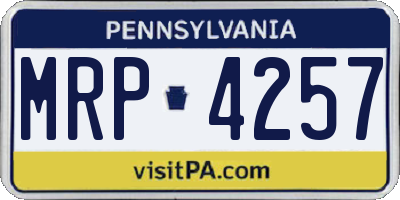 PA license plate MRP4257