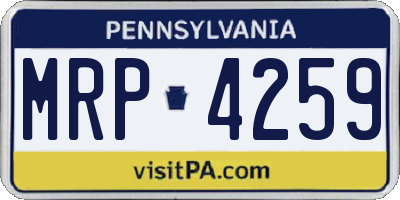 PA license plate MRP4259
