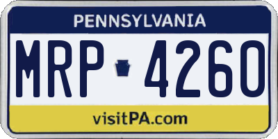 PA license plate MRP4260