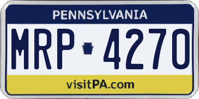 PA license plate MRP4270