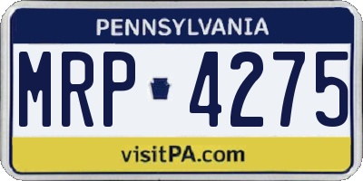 PA license plate MRP4275