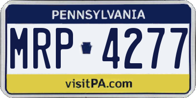 PA license plate MRP4277