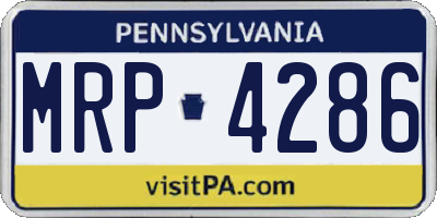 PA license plate MRP4286