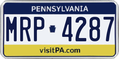 PA license plate MRP4287