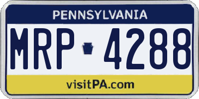 PA license plate MRP4288