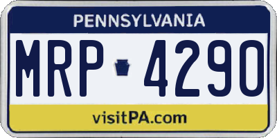 PA license plate MRP4290