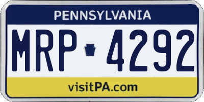PA license plate MRP4292