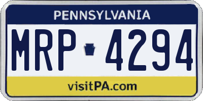 PA license plate MRP4294