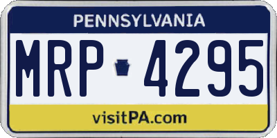 PA license plate MRP4295