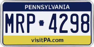 PA license plate MRP4298