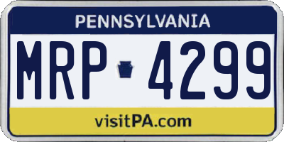 PA license plate MRP4299