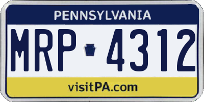 PA license plate MRP4312