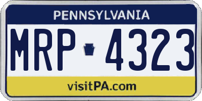 PA license plate MRP4323