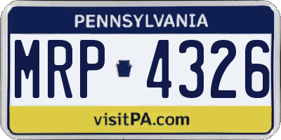 PA license plate MRP4326