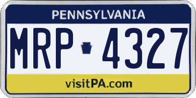 PA license plate MRP4327