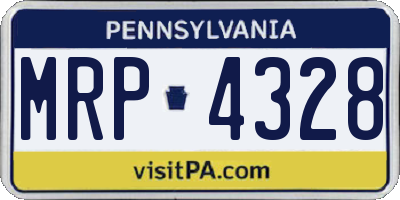 PA license plate MRP4328