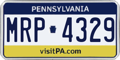 PA license plate MRP4329