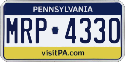 PA license plate MRP4330