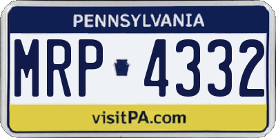PA license plate MRP4332