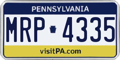 PA license plate MRP4335
