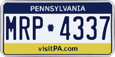 PA license plate MRP4337
