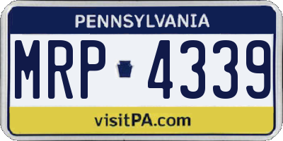 PA license plate MRP4339