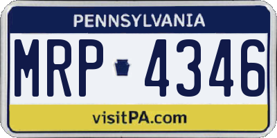 PA license plate MRP4346