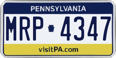 PA license plate MRP4347