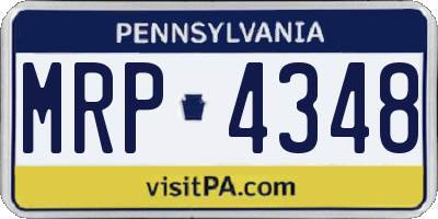 PA license plate MRP4348