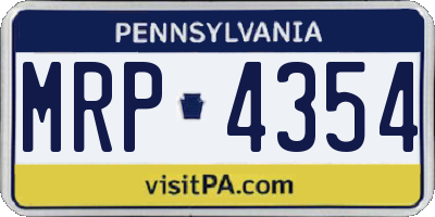 PA license plate MRP4354