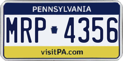 PA license plate MRP4356