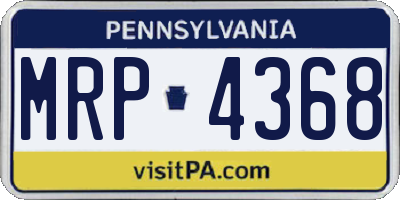 PA license plate MRP4368