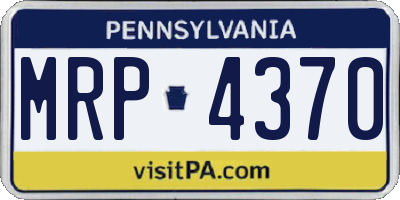 PA license plate MRP4370