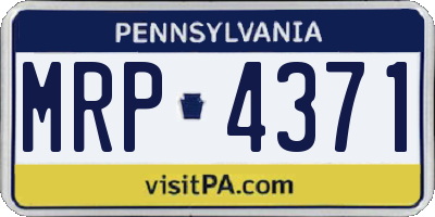 PA license plate MRP4371