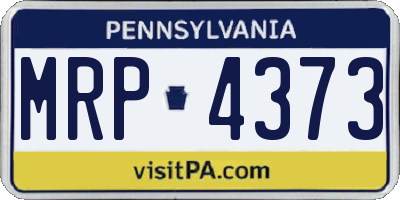 PA license plate MRP4373