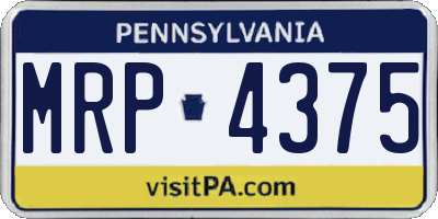 PA license plate MRP4375
