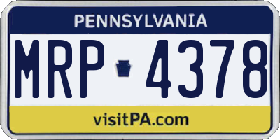PA license plate MRP4378