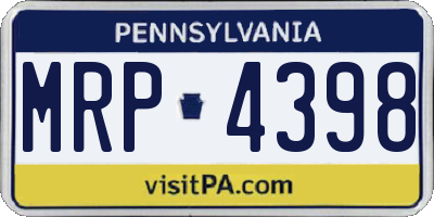 PA license plate MRP4398