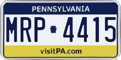 PA license plate MRP4415