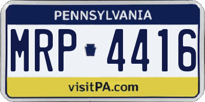 PA license plate MRP4416