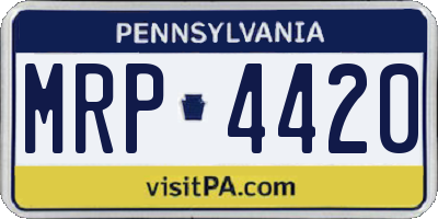 PA license plate MRP4420