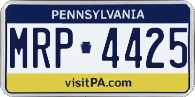 PA license plate MRP4425
