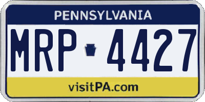 PA license plate MRP4427