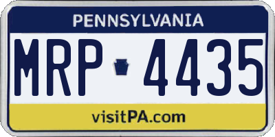 PA license plate MRP4435