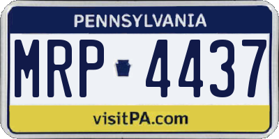 PA license plate MRP4437