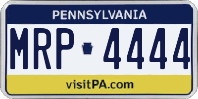 PA license plate MRP4444