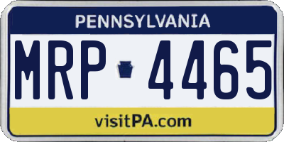 PA license plate MRP4465