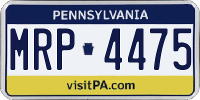 PA license plate MRP4475
