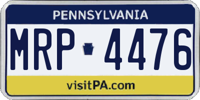 PA license plate MRP4476